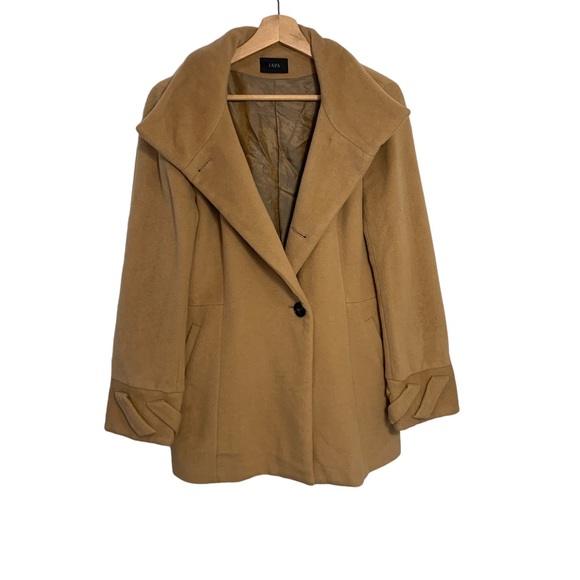Zapa Beige Wool Coat Size FR 40 US 8 - Picture 1 of 15